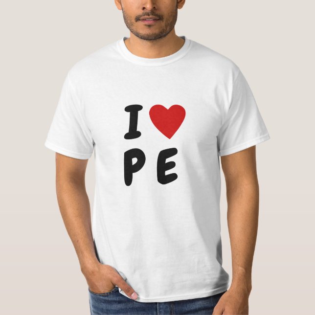 I KÄRLEK P E | Hjärttext PE Fysisk utbildning T Shirt (Framsida)
