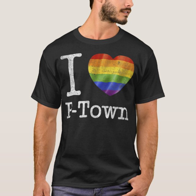 I Kärlek P-Town T-Shirt - Provincetown MORSA Gay p (Framsida)