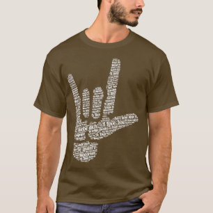 I kärlek på 40 olika språk ASL Gift T Shirt