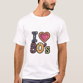 I Kärlek på 80-talet - Retro Colorful Design T Shirt
