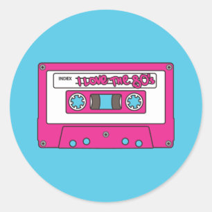 I kärlek på 80-talet runt klistermärke