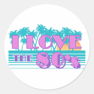 I Kärlek på 80-talet Runt Klistermärke