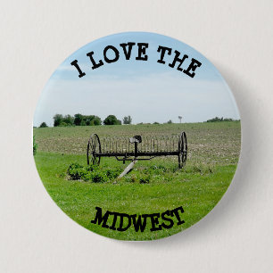 I Kärlek på landskapsknappen MIdwest Farming Knapp