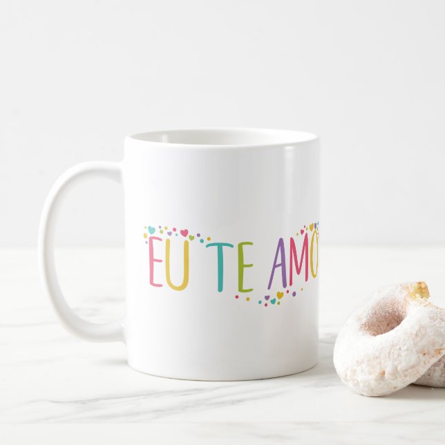 I kärlek på portugisiska eu te amo Coffee Mugg (Med munk)