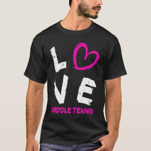 I Kärlek Paddle Tennis Heart T Shirt