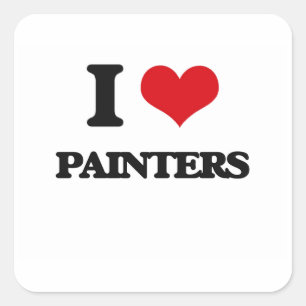 I Kärlek Painters Fyrkantigt Klistermärke