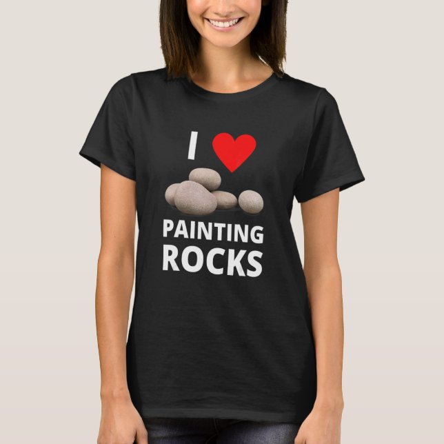I Kärlek Painting Sten Heart Sten Kindness Paint H T Shirt (Framsida)