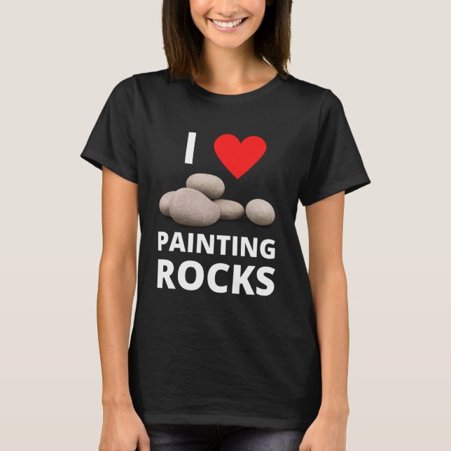 I Kärlek Painting Sten Heart Sten Kindness Paint H T Shirt (Framsida)