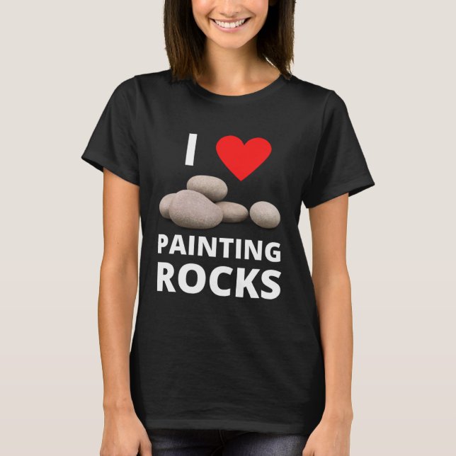 I Kärlek Painting Sten Heart Sten Kindness Paint H T Shirt (Framsida)