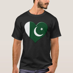 I kärlek Pakistan National Flagga Heart T Shirt