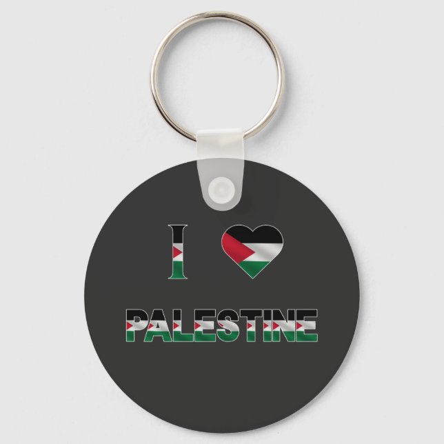 I Kärlek Palestina Heart Flagga Unity Freedom Nyckelring (Framsida)