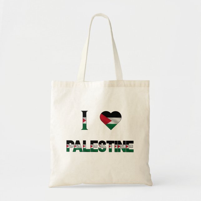 I Kärlek Palestina Heart Flagga Unity Freedom Tygkasse (Framsidan)