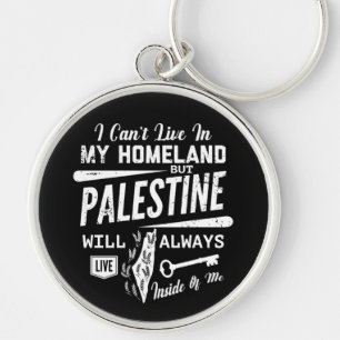 I Kärlek Palestina: mitt hemland Anpassade Nyckel Rund Silverfärgad Nyckelring