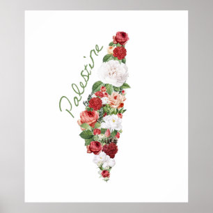 I Kärlek Palestina Mitt hemland Palestina Karta Poster