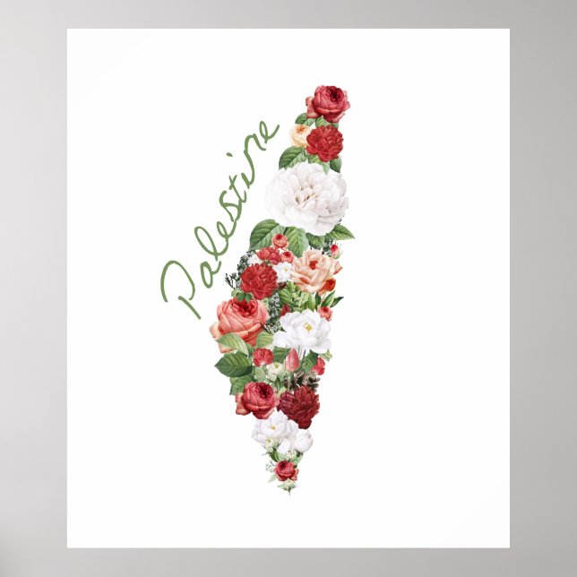 I Kärlek Palestina Mitt hemland Palestina Karta Poster (Framsidan)