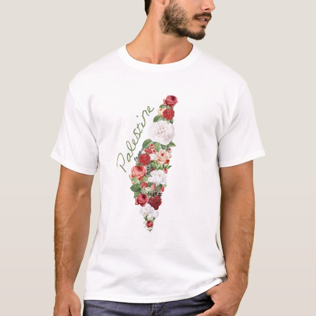I Kärlek Palestina Mitt hemland Palestina Karta T Shirt (Framsida)