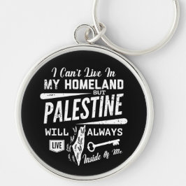 I Kärlek Palestine My Homeland Anpassade Keychain Rund Silverfärgad Nyckelring