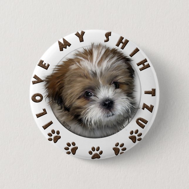 I Kärlek - Pälsdesign för Mitt Shih Tzu-anbud Knapp (Framsida)