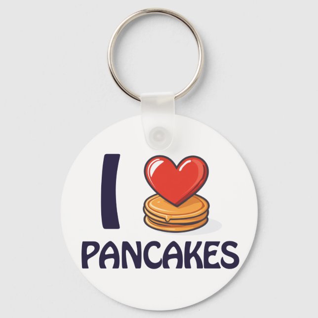 I kärlek Pancakes T-Shirt Nyckelring (Framsida)
