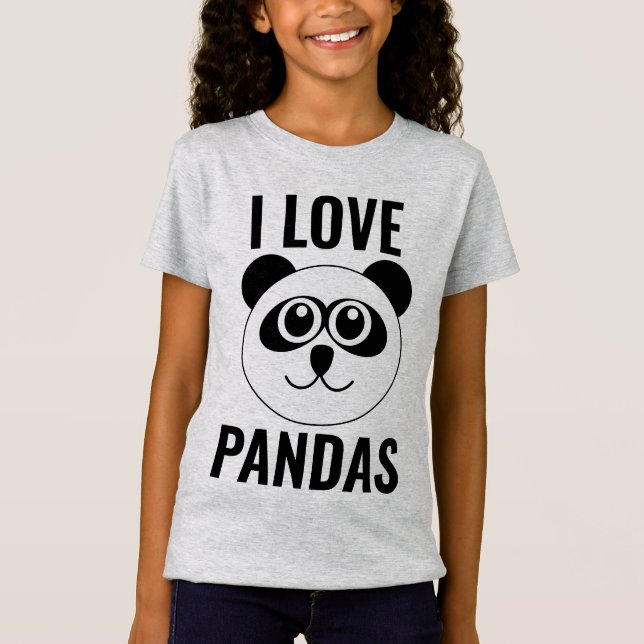 I KÄRLEK PANDA BEARS KIDS GIRLS T-SHIRTS (Framsida)