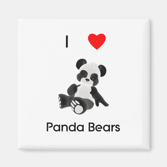 I Kärlek Panda Bears Magnet (Framsidan)