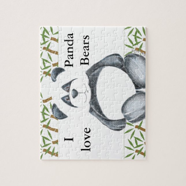 I Kärlek Panda Bears Puzzle Pussel (Vertikal)