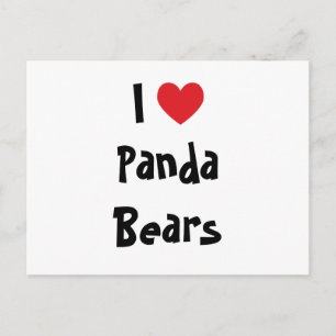 I Kärlek Panda Bears Vykort