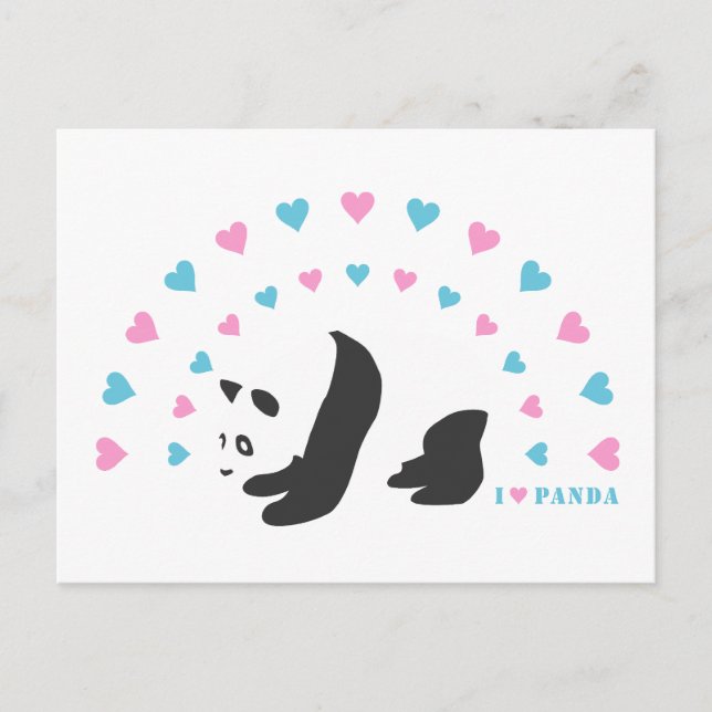 I Kärlek Panda Vykort (Framsida)