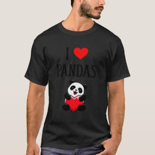 I Kärlek Pandas I Heart Pandas Panda Bear Älskare T Shirt