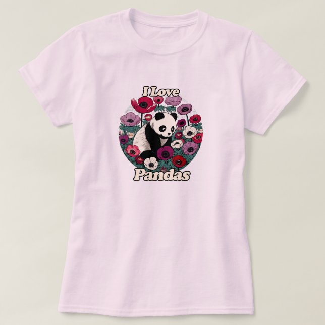 I Kärlek Pandas Panda Bear T Shirt (Design framsida)