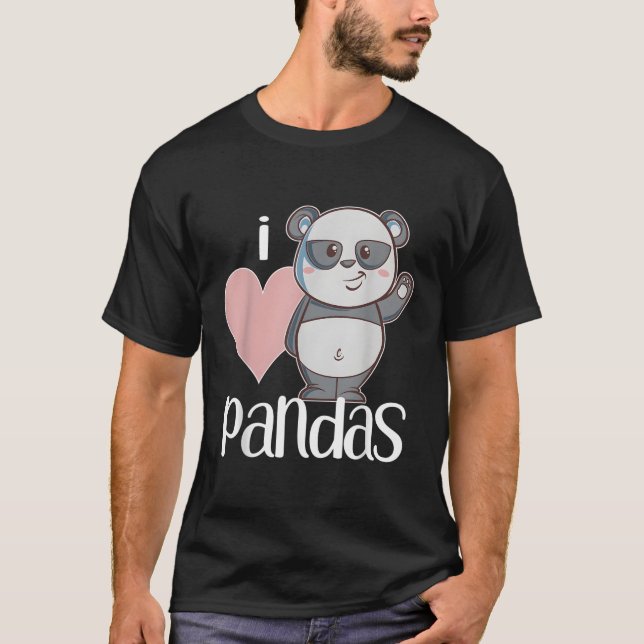 I Kärlek Pandas Panda for T Shirt (Framsida)