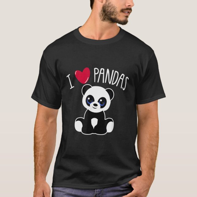 I Kärlek Pandas Panda Panda Quote He T Shirt (Framsida)
