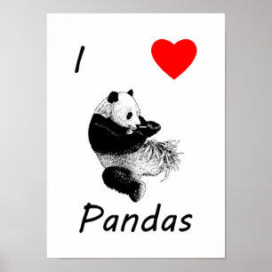 I Kärlek Pandas Poster