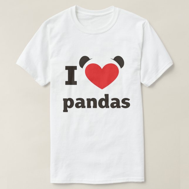I Kärlek Pandas T Shirt (Design framsida)