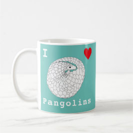 I Kärlek Pangolins Endangered Wildlife Animal Art Kaffemugg