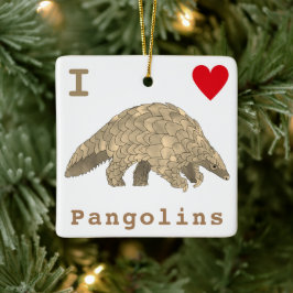 I Kärlek Pangolins Slogan Julgransprydnad Keramik