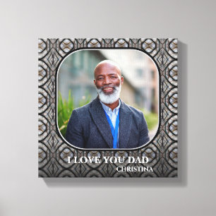 I Kärlek Pappa Fars dag Grandpa Photo Personalize Canvastryck