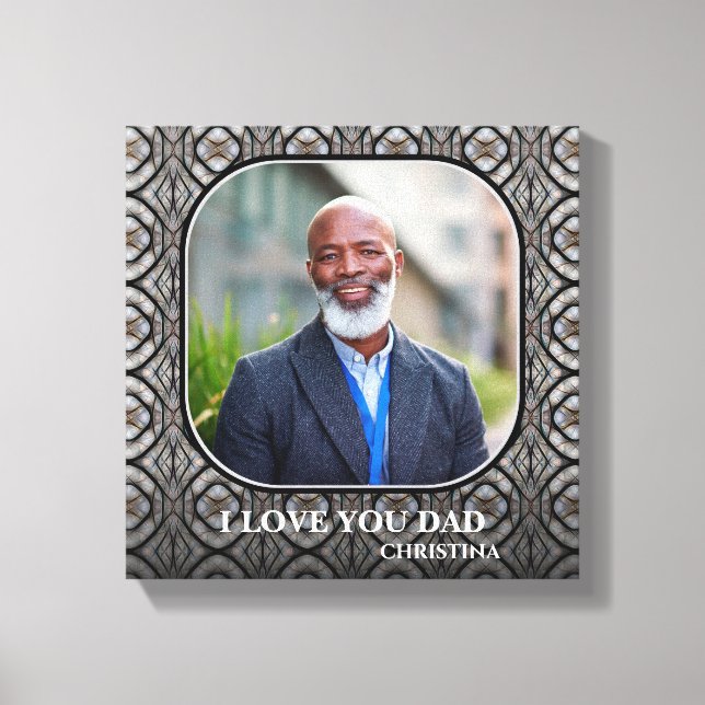 I Kärlek Pappa Fars dag Grandpa Photo Personalize Canvastryck (Framsida)