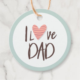 I kärlek pappa - fars dag - hjärtat gåvor etiketter