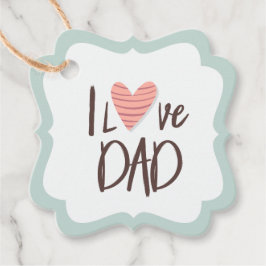 I kärlek pappa - fars dag - hjärtat gåvor etiketter