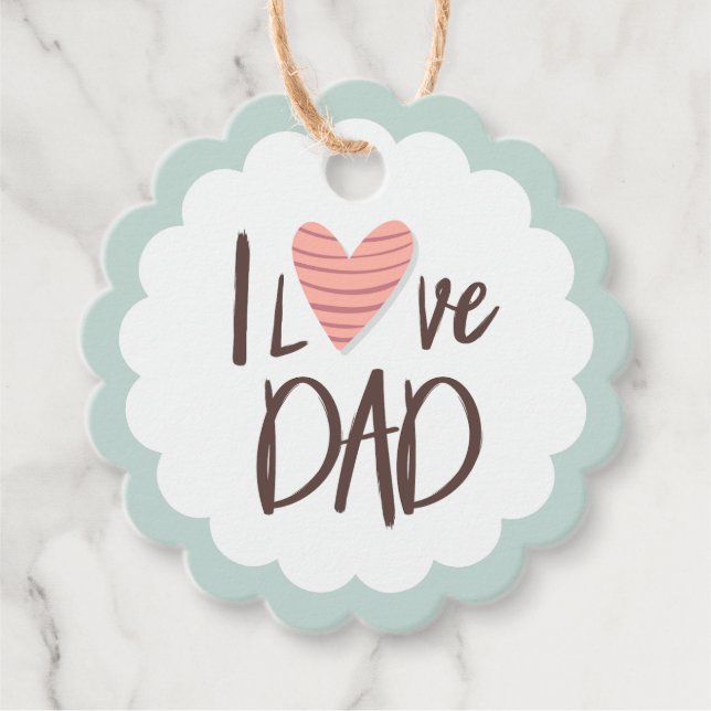 I kärlek pappa - fars dag - hjärtat gåvor etiketter (Framsida)