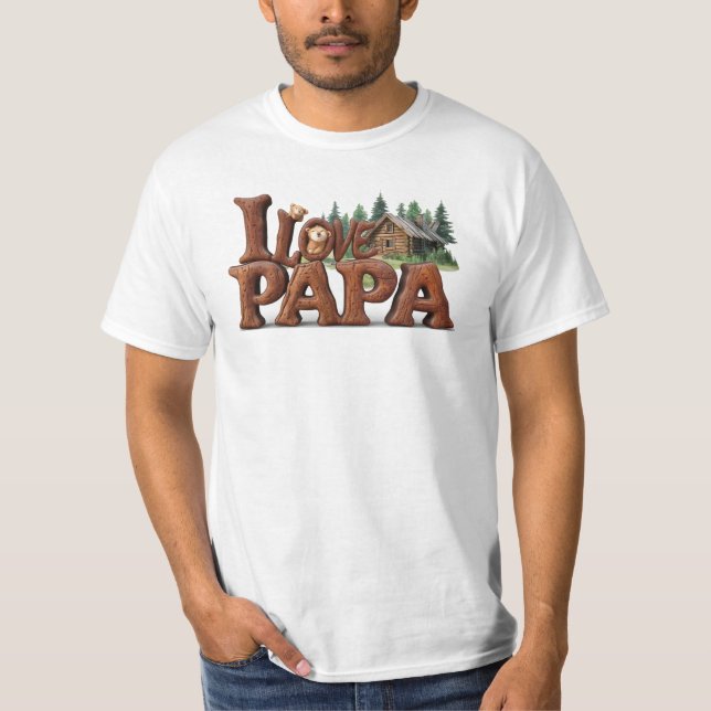 *~* I KÄRLEK PAPPA Fars dag Rustic AP86 T Shirt (Framsida)