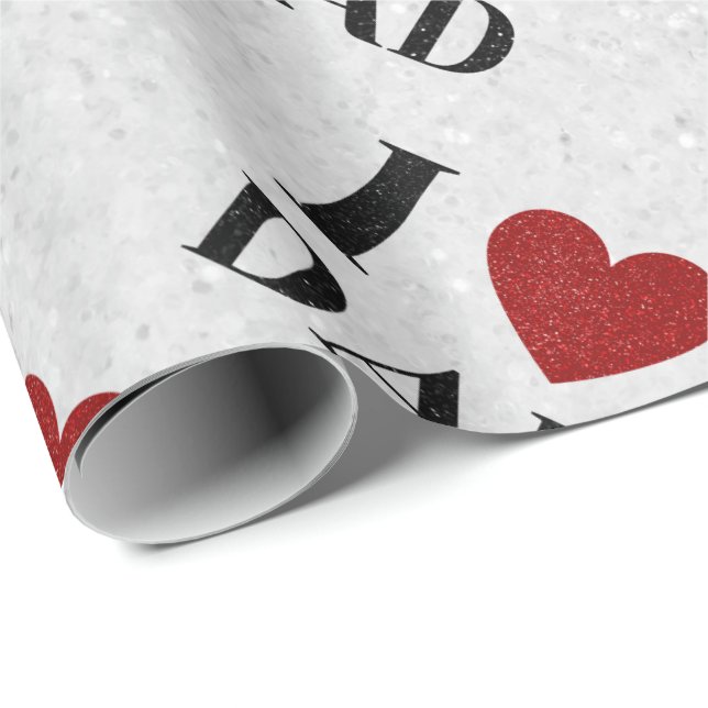 I Kärlek Pappa Glitter, Papper för inkapsling Presentpapper (Rullad Hörn)