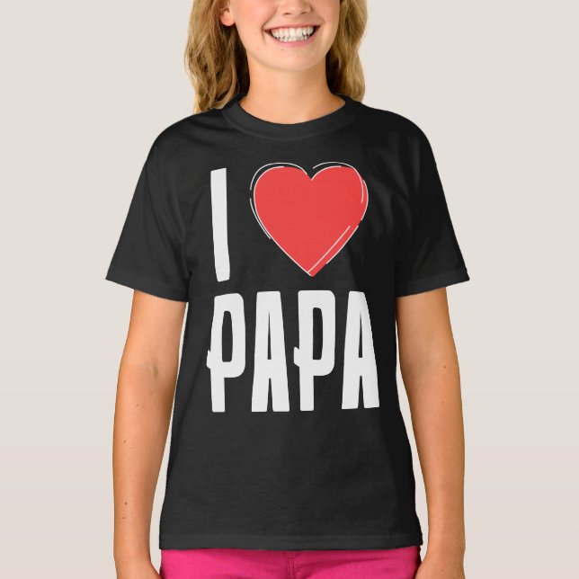 I Kärlek PAPPA Kids Shirt - Sweet Far's Day Gift T (Framsida)