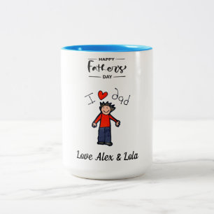 " I Kärlek Pappa" mugg med barnets namn.