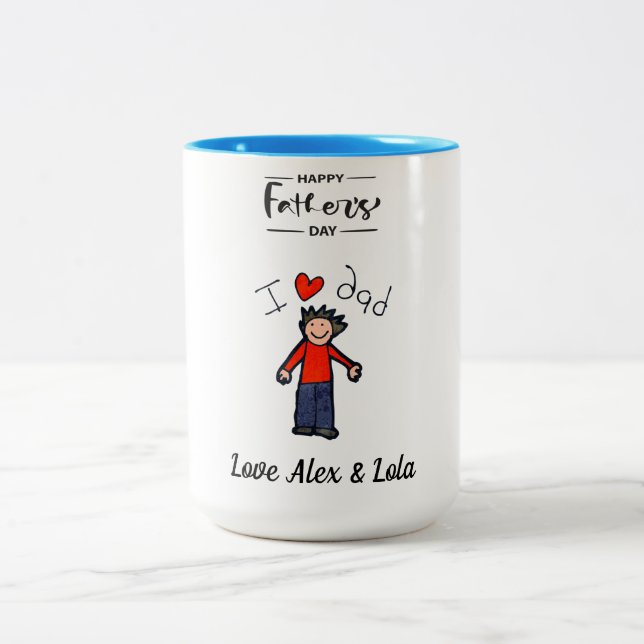 " I Kärlek Pappa" mugg med barnets namn. (Center)