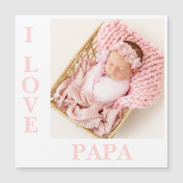I Kärlek Pappa Rosa Typografi Foto Baby (Framsida)