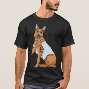 I Kärlek Pappa Tattoo Funny German Shepherd Hund F T Shirt