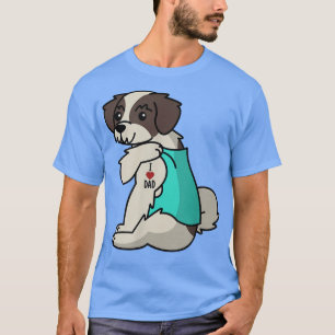 I Kärlek Pappa Tattoo Shih Tzu Far Hund T Shirt