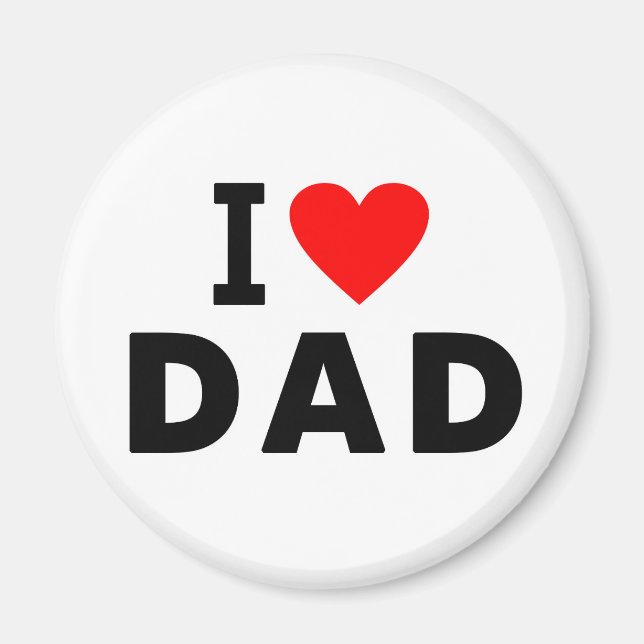 i kärlek pappa-texttext för hjärtpappa far-symbol magnet (Framsidan)